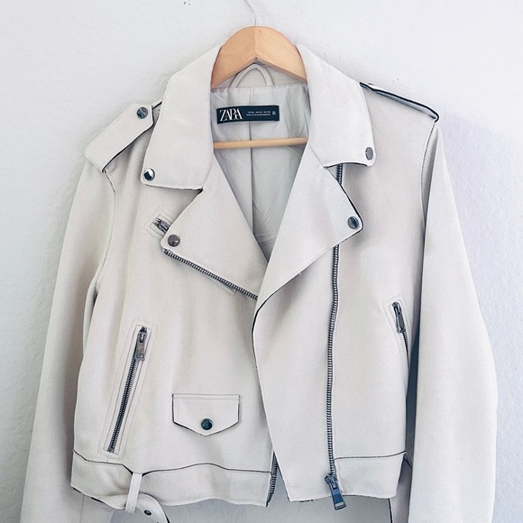 ZARA Faux suede motorcycle jacket. NWOT - Picture 2 of 7